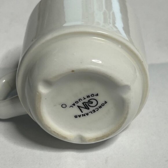 VTG Porcelain Nicola Coffee Gilded Portrait Logo Espresso Cup Portugal 2.2"Tall - Picture 5 of 16